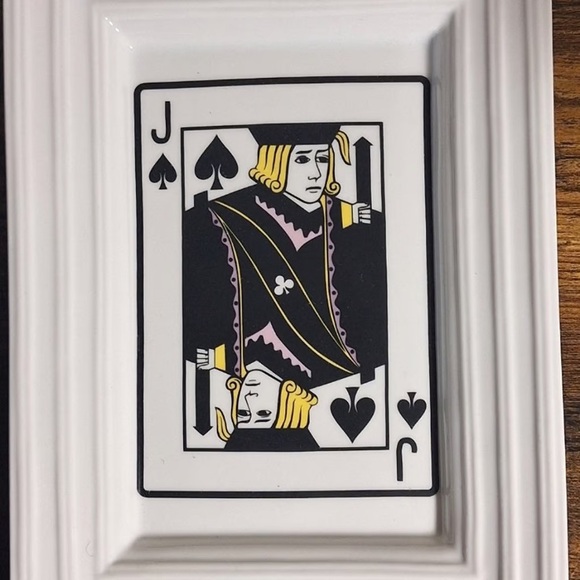 Jack of Spades Playing Card Rectangular Shaped Ceramic Appetizer Plate - Picture 10 of 11